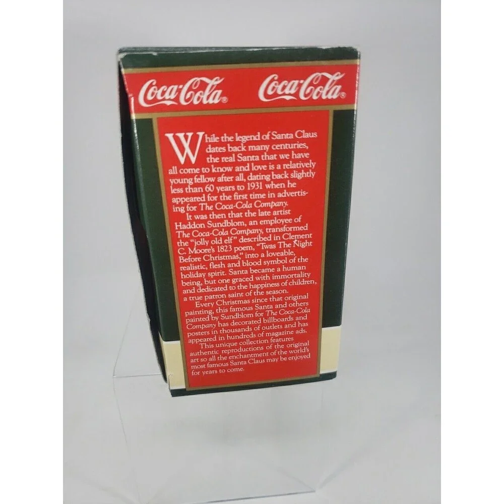 Coca-Cola Trim A Tree Collection 1938 Santa with Girl Christmas Ornament 1990